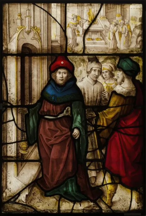 Framed Print : Glass Panel with Profanation of Jerusalem and the Sacred Rites of The Temple Framed Print : Glass Panel with Profanation of Jerusalem and the Sacred Rites of The Temple