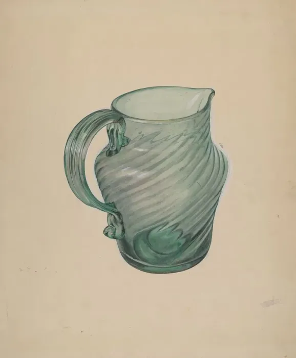 Framed Print : Glass Pitcher, c. 1937. Creator: Beverly Chichester Framed Print : Glass Pitcher, c. 1937. Creator: Beverly Chichester