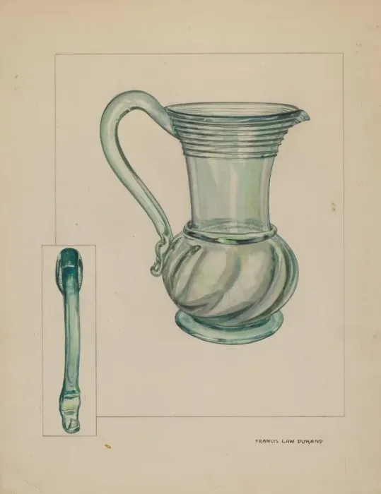 Framed Print : Glass Pitcher, c. 1937. Creator: Francis Law Durand Framed Print : Glass Pitcher, c. 1937. Creator: Francis Law Durand