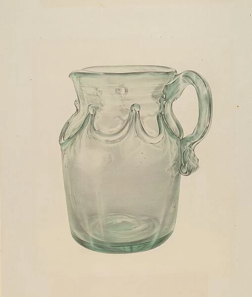 Glass Pitcher, c. 1940. Creator: Elisabeth Fulda