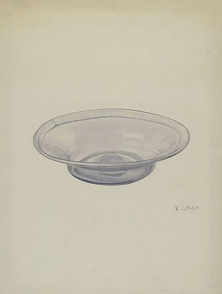 Glass Sauce Dish, c. 1940. Creator: V. L. Vance