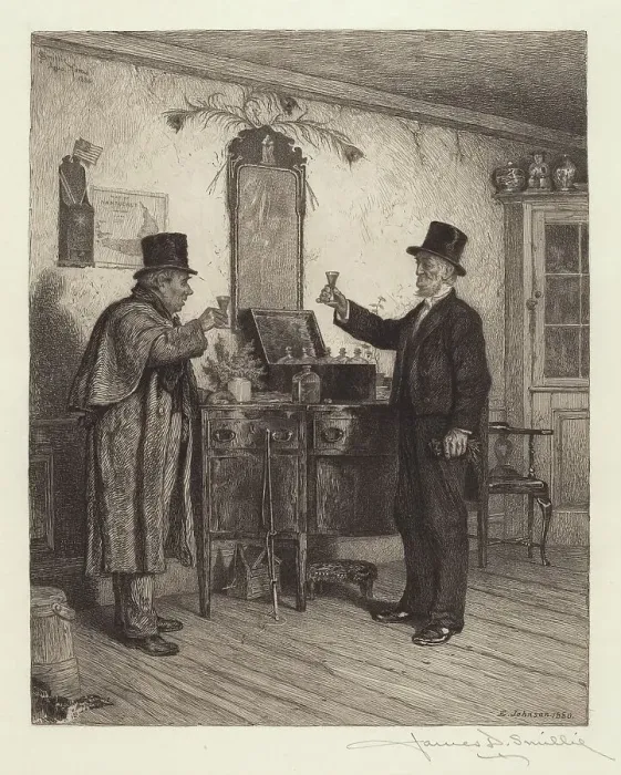 Framed Print : A Glass with the Squire, 1886. Creator: James David Smillie Framed Print : A Glass with the Squire, 1886. Creator: James David Smillie