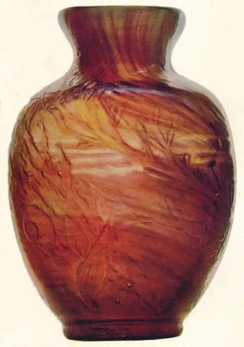 Framed Print : Glass Vase by E. Galle, c1846-1903, (1903). Artist: Emile Galle Framed Print : Glass Vase by E. Galle, c1846-1903, (1903). Artist: Emile Galle