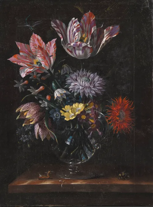 Framed Print : A Glass Vase with Flowers, c1650. Creator: Marrel, Jacob (1614-1681) Framed Print : A Glass Vase with Flowers, c1650. Creator: Marrel, Jacob (1614-1681)