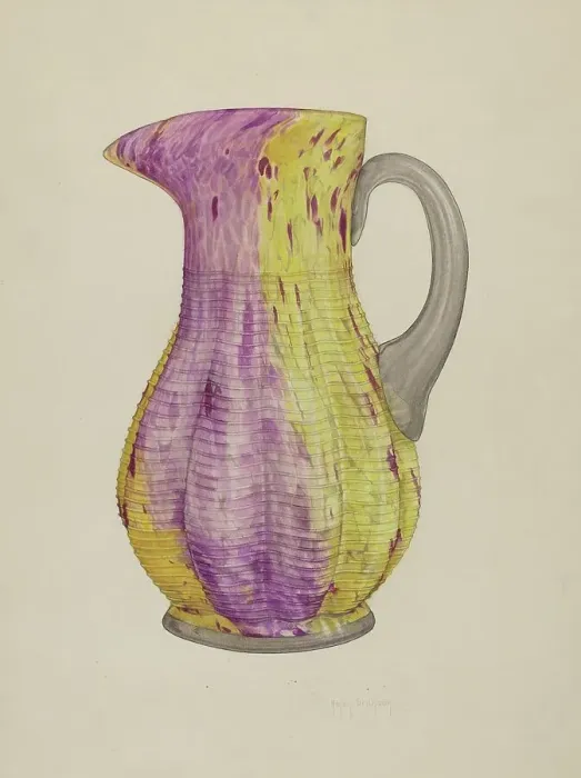 Framed Print : Glass Water Pitcher, c. 1938. Creator: Helen Bronson Framed Print : Glass Water Pitcher, c. 1938. Creator: Helen Bronson