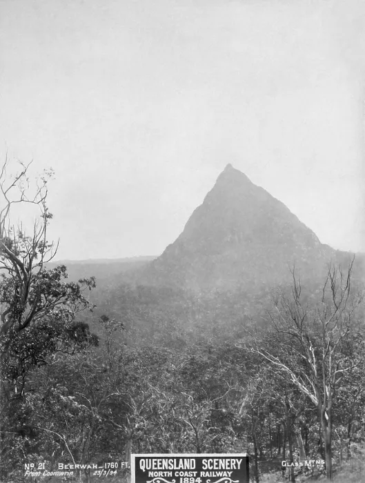 Framed Print : Glasshouse Mountains: Beerwah from Coonowrin, 1894. Creator: Unknown Framed Print : Glasshouse Mountains: Beerwah from Coonowrin, 1894. Creator: Unknown