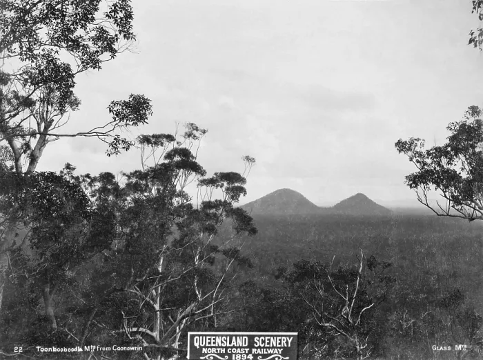 Framed Print : Glasshouse Mountains: Mt Tunbubudla from Coonowrin, 1894. Creator: Unknown Framed Print : Glasshouse Mountains: Mt Tunbubudla from Coonowrin, 1894. Creator: Unknown