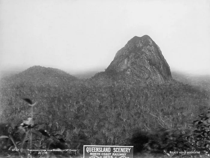 Framed Print : Glasshouse Mountains, Tibberoowuccum from Mt Ewen, 1894. Creator: Unknown Framed Print : Glasshouse Mountains, Tibberoowuccum from Mt Ewen, 1894. Creator: Unknown