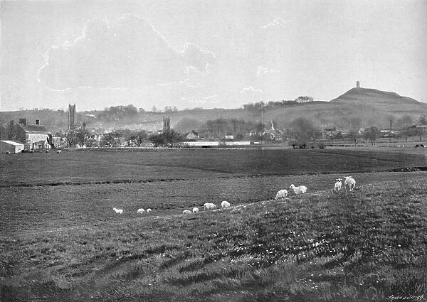 Glastonbury and the Tor, c1896. Artist: Walter Tully