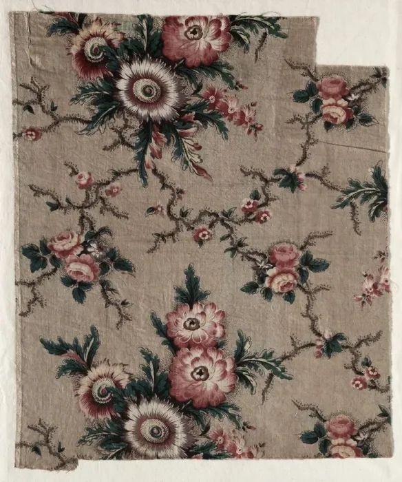 Framed Print : Glazed Chintz Fragment, c. 1840. Creator: Unknown Framed Print : Glazed Chintz Fragment, c. 1840. Creator: Unknown