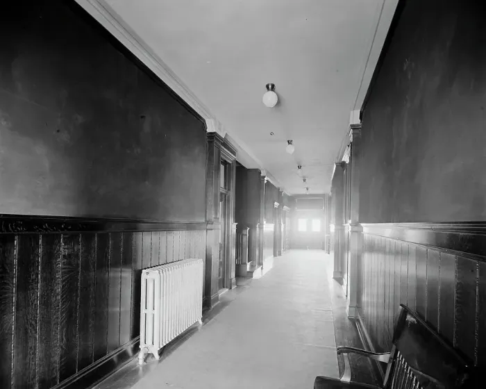 Framed Print : Glazier Stove Company, hall in office bldg. Chelsea, Mich. between 1900 and 1910. Creator: William H. Jackson