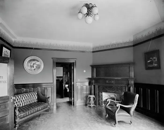 Framed Print : Glazier Stove Company, president's room, Chelsea, Mich. between 1900 and 1910. Creator: William H. Jackson Framed Print : Glazier Stove Company, president's room, Chelsea, Mich. between 1900 and 1910. Creator: William H. Jackson
