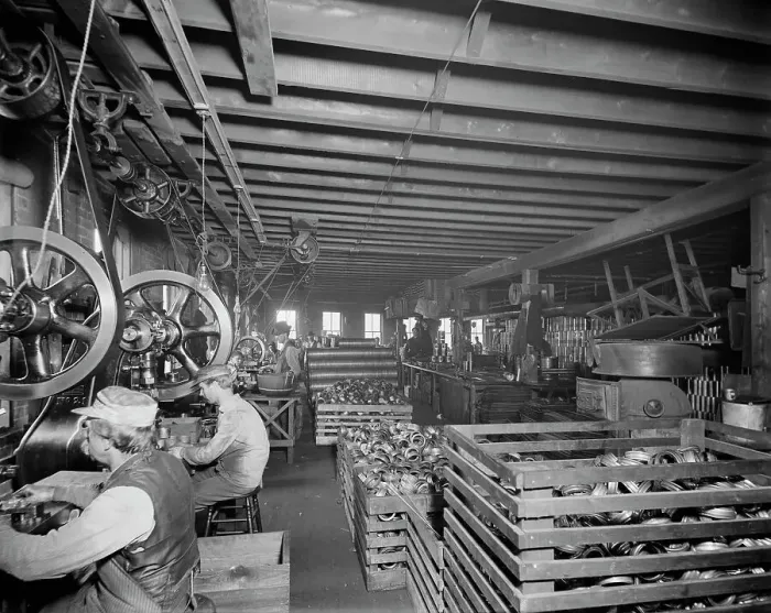 Framed Print : Glazier Stove Company, tank room, Chelsea, Mich. between 1900 and 1910. Creator: William H. Jackson Framed Print : Glazier Stove Company, tank room, Chelsea, Mich. between 1900 and 1910. Creator: William H. Jackson