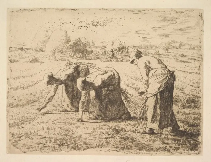 Framed Print : The Gleaners, 1834-75. Creator: Jean Francois Millet Framed Print : The Gleaners, 1834-75. Creator: Jean Francois Millet