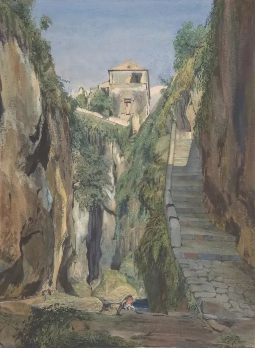 Framed Print : A Glen in Sorrento, mid-19th century. Creator: Thomas Hartley Cromek Framed Print : A Glen in Sorrento, mid-19th century. Creator: Thomas Hartley Cromek
