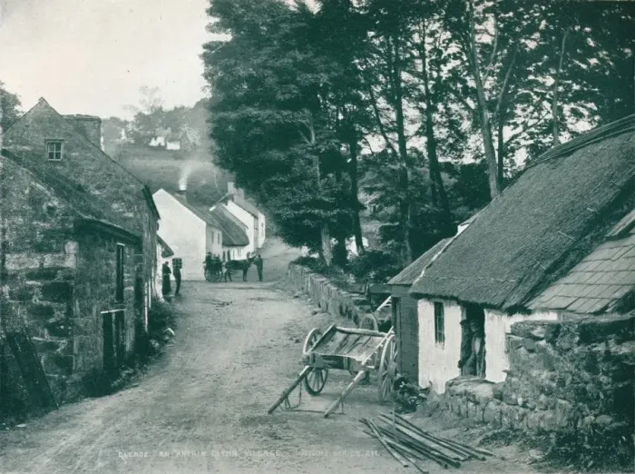 Framed Print : Glenoe: An Antrim Glynn Village, c1903. Artist: Robert John Welch Framed Print : Glenoe: An Antrim Glynn Village, c1903. Artist: Robert John Welch