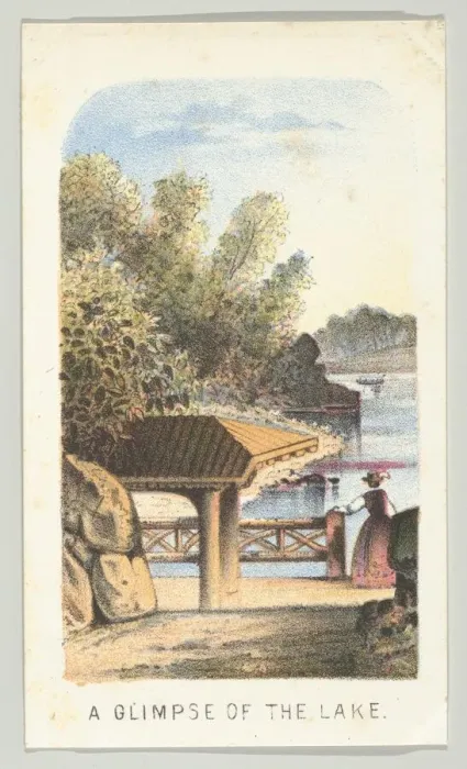 Framed Print : A Glimpse of the Lake, from the series, Views in Central Park, New York, Part 2, 1864 Framed Print : A Glimpse of the Lake, from the series, Views in Central Park, New York, Part 2, 1864