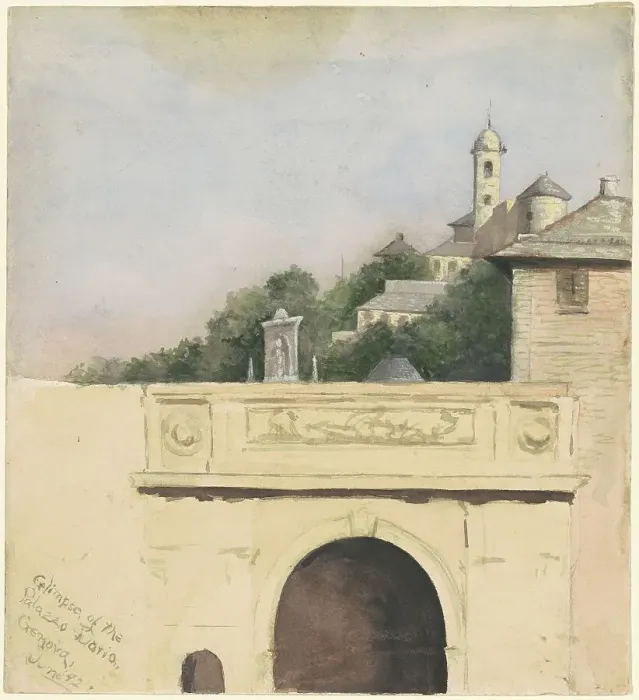 Framed Print : Glimpse of the Palazzo Doria, Genova, 1892. Creator: Marietta Minnigerode Andrews Framed Print : Glimpse of the Palazzo Doria, Genova, 1892. Creator: Marietta Minnigerode Andrews