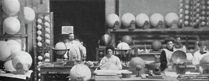 Framed Print : Globe Making, 1917 Framed Print : Globe Making, 1917
