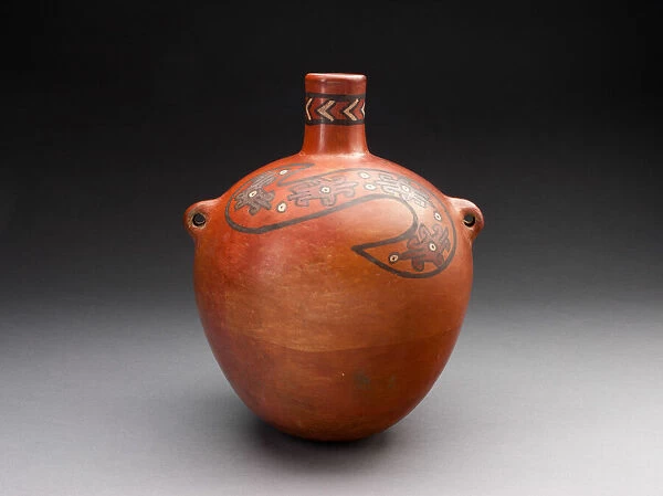 Globular Jar with Abstract Forms in Spirals on Shoulder, A. D. 600  /  1000. Creator: Unknown