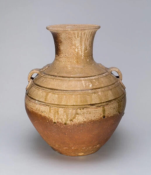 Globular Jar with Ring Handles, Western Han dynasty (206 B. C. -A. D. 9), 1st century B. C