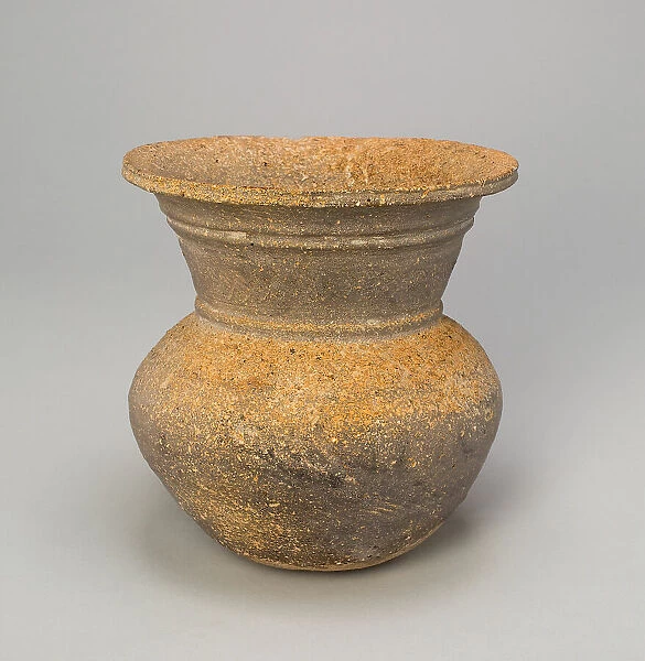 Globular Jar with Trumpet-Shaped Mouth, Korea, Three Kingdoms period... 5th / 6th century. Creator: Unknown