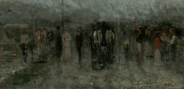 Framed Print : Gloomy Fair I. (Outcasts), 1880 - 1885. Creator: Ladislav Mednyanszky Framed Print : Gloomy Fair I. (Outcasts), 1880 - 1885. Creator: Ladislav Mednyanszky