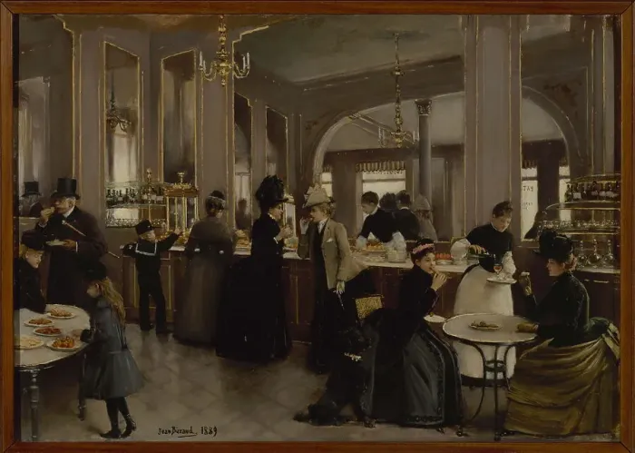 Framed Print : Gloppe pastry shop, 1889. Creator: Jean Beraud