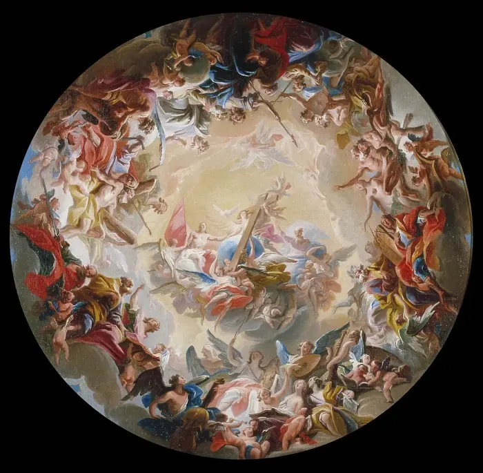 Framed Print : Glorification of the Cross, about 1718. Creator: Carlo Innocenzo Carlone Framed Print : Glorification of the Cross, about 1718. Creator: Carlo Innocenzo Carlone