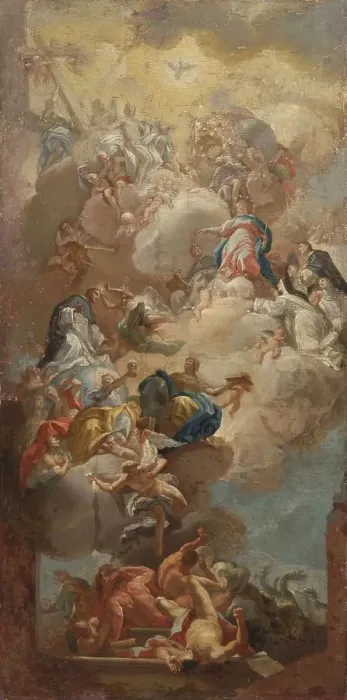 Framed Print : The Glorification of Saint Dominic, 1710-1785. Creators: Francesco Solimena, Unknown Framed Print : The Glorification of Saint Dominic, 1710-1785. Creators: Francesco Solimena, Unknown