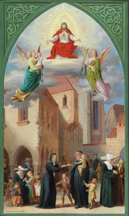 Framed Print : Glorification of Saint Vincent de Paul, 1895. Creator: Gold, Josef (1840-1922) Framed Print : Glorification of Saint Vincent de Paul, 1895. Creator: Gold, Josef (1840-1922)