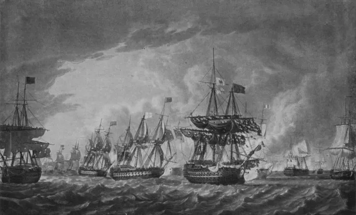 Framed Print : Before the Glorious First of June, c1795. Artist: Robert Dodd Framed Print : Before the Glorious First of June, c1795. Artist: Robert Dodd