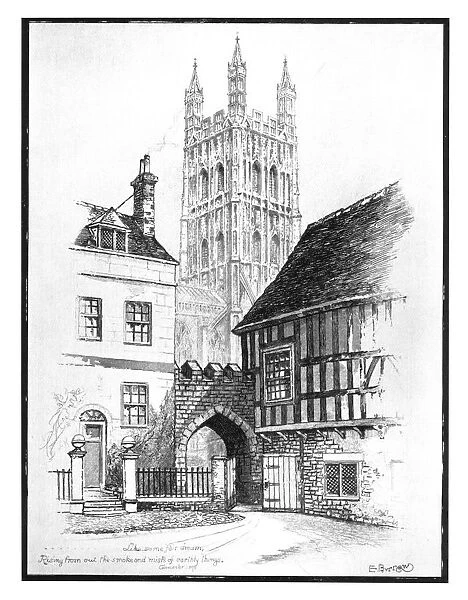 Gloucester Cathedral, 1901. Artist: Edward J Burrows