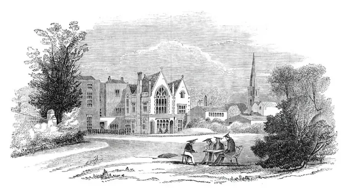 Framed Print : Gloucester College School, 1844. Creator: J. H. Brown Framed Print : Gloucester College School, 1844. Creator: J. H. Brown
