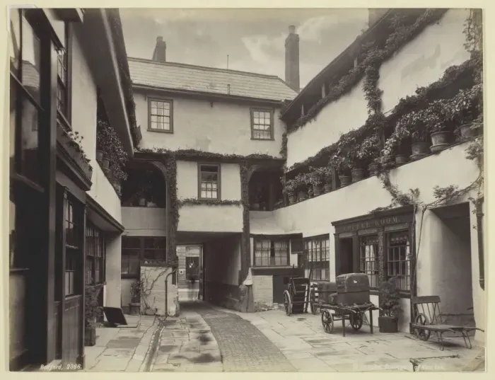 Framed Print : Gloucester, Courtyard of New Inn, 1860 / 94. Creator: Francis Bedford Framed Print : Gloucester, Courtyard of New Inn, 1860 / 94. Creator: Francis Bedford