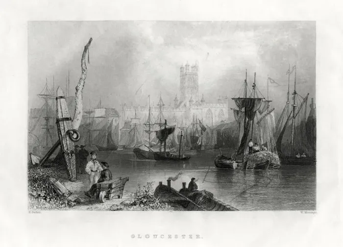 Framed Print : Gloucester, England, 19th century. Artist: W Mossman Framed Print : Gloucester, England, 19th century. Artist: W Mossman