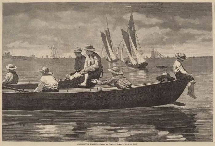 Framed Print : Gloucester Harbor, published 1873. Creator: Winslow Homer Framed Print : Gloucester Harbor, published 1873. Creator: Winslow Homer