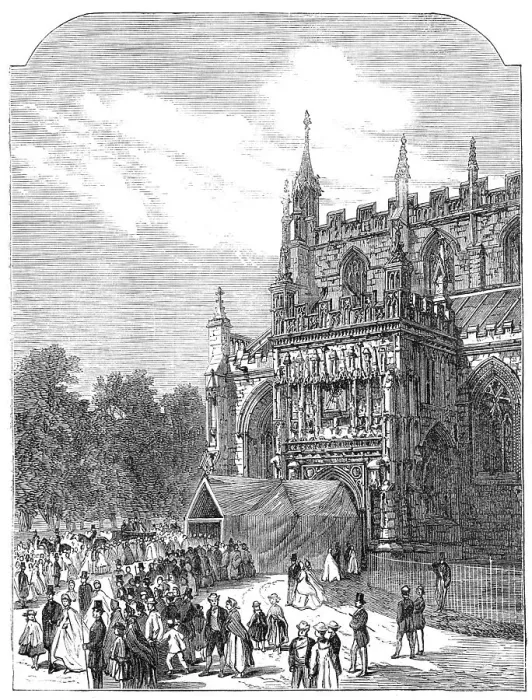 Framed Print : The Gloucester Music Festival: South Porch, Gloucester Cathedral, 1865. Creator: Unknown Framed Print : The Gloucester Music Festival: South Porch, Gloucester Cathedral, 1865. Creator: Unknown