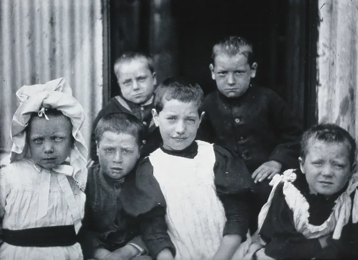 Framed Print : Gloucester smallpox epidemic, 1896: six convalescent children, 1896. Creator: HCF of Gloucester Framed Print : Gloucester smallpox epidemic, 1896: six convalescent children, 1896. Creator: HCF of Gloucester