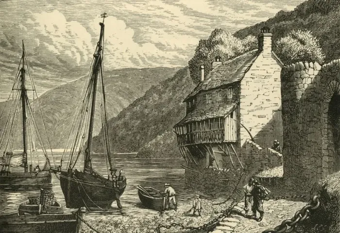 Framed Print : Glovelly Harbour, 1898. Creator: Unknown Framed Print : Glovelly Harbour, 1898. Creator: Unknown