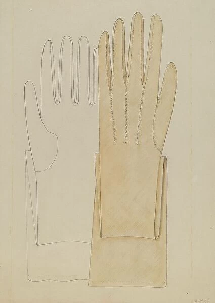Gloves, c. 1937. Creator: Jessie M. Benge