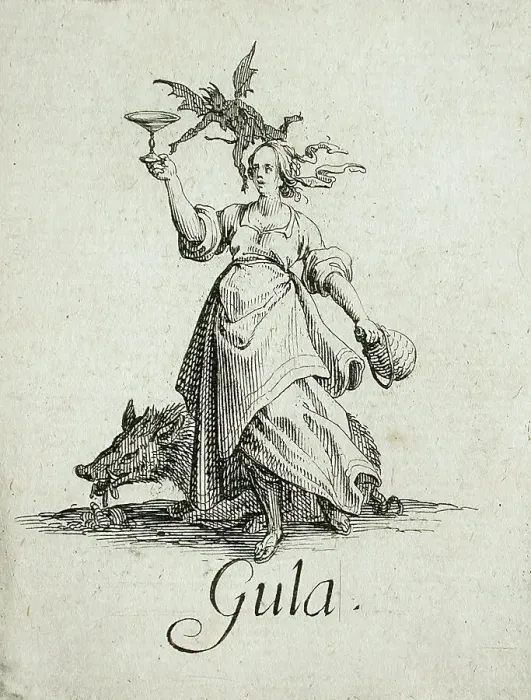 Framed Print : Gluttony, c1621. Creator: Jacques Callot Framed Print : Gluttony, c1621. Creator: Jacques Callot