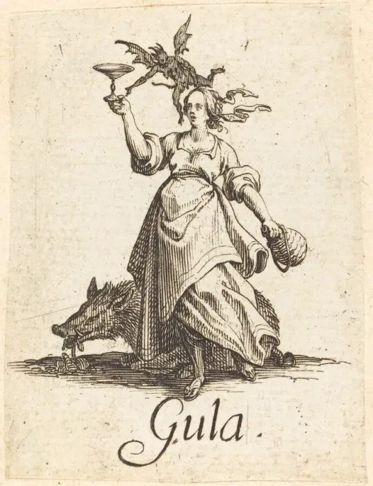 Framed Print : Gluttony, probably after 1621. Creator: Jacques Callot Framed Print : Gluttony, probably after 1621. Creator: Jacques Callot