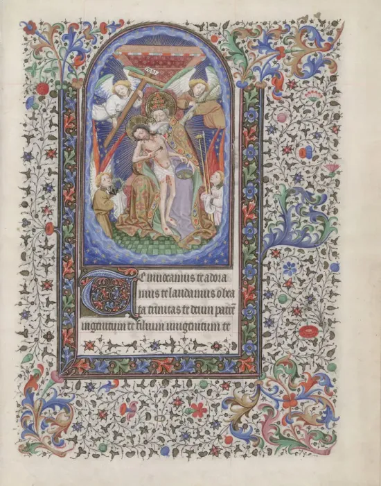 Framed Print : Gnadenstuhl (Book of Hours), 1440-1460. Artist: Bedford Master (active 1405-1465) Framed Print : Gnadenstuhl (Book of Hours), 1440-1460. Artist: Bedford Master (active 1405-1465)