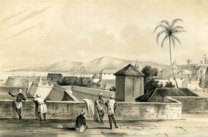 Framed Print : Goa, from the Upper Curtain, India, 1847. Artist: Dean & Co Framed Print : Goa, from the Upper Curtain, India, 1847. Artist: Dean & Co