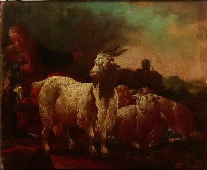 Framed Print : Goats and Sheep, c1690. Creator: Philipp Peter Roos Framed Print : Goats and Sheep, c1690. Creator: Philipp Peter Roos