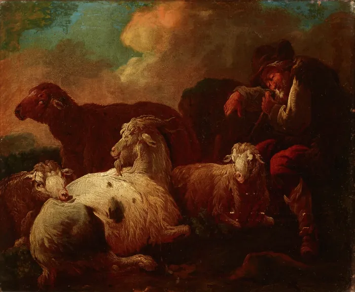 Framed Print : Goats and Sheep, c1690. Creator: Philipp Peter Roos Framed Print : Goats and Sheep, c1690. Creator: Philipp Peter Roos