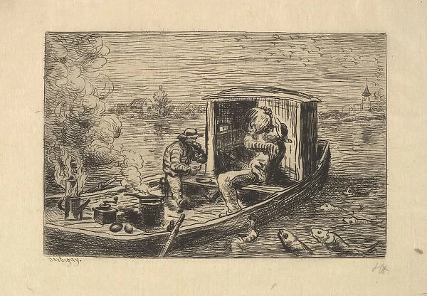 Gobbling a Meal, 1861. Creator: Charles Francois Daubigny