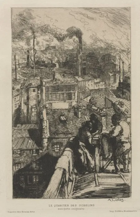 Framed Print : The Gobelin Quarter, 1893. Creator: Auguste Louis Lepere (French, 1849-1918)
