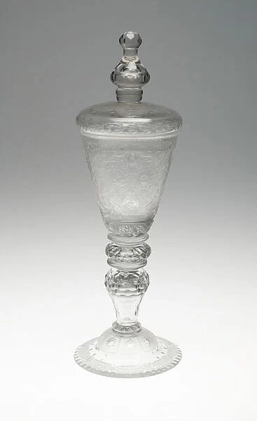 Goblet with Cover, Brunswick, c. 1750. Creator: Probably engraved by Johann Heinrich